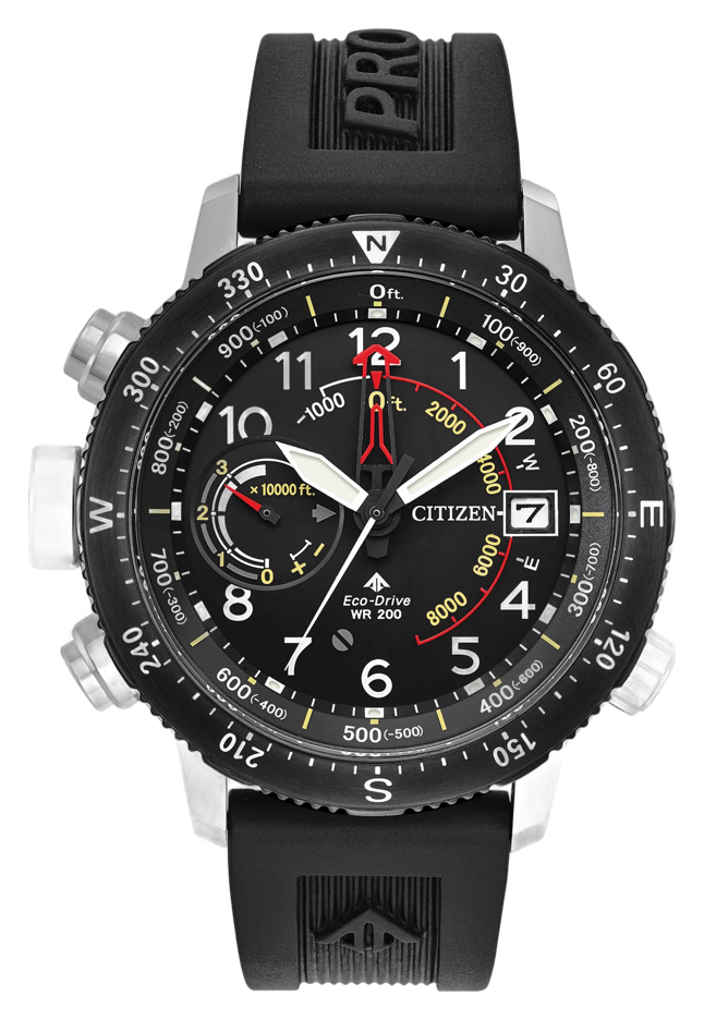 Citizen Promaster Altichron BN5058-07E Eco-Drive altimeter compass watch black dial polyurethane strap