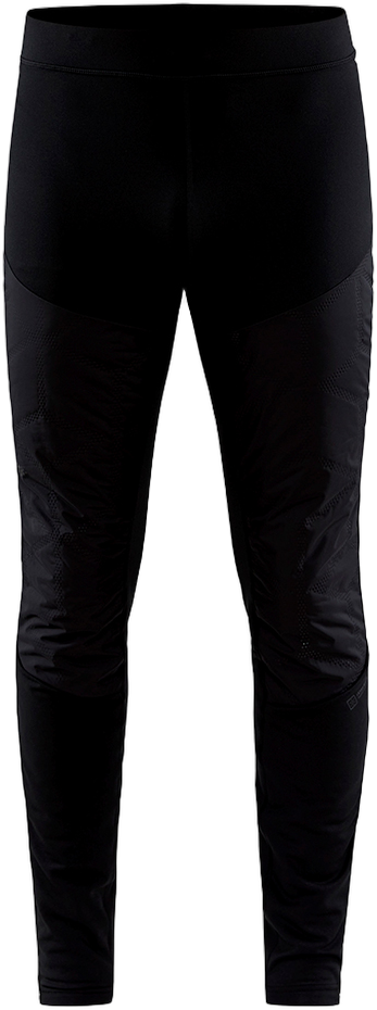 Craft ADV SubZ Tights 2 black winter running tights with Ventair wind front