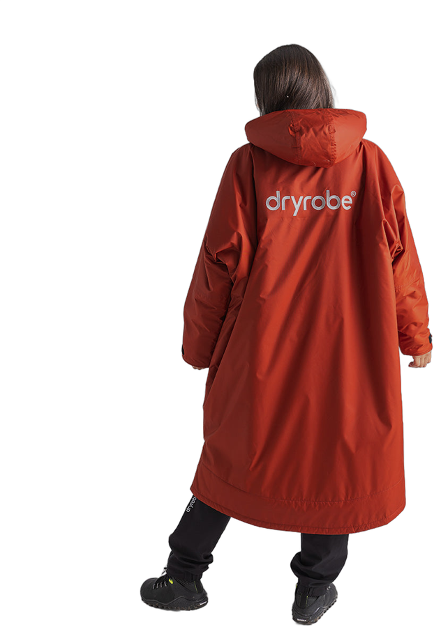 Dryrobe Advance long sleeve changing robe Burnt Orange back view