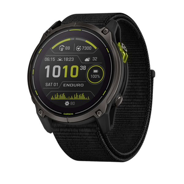 Garmin Enduro 3 GPS watch on UltraFit nylon strap