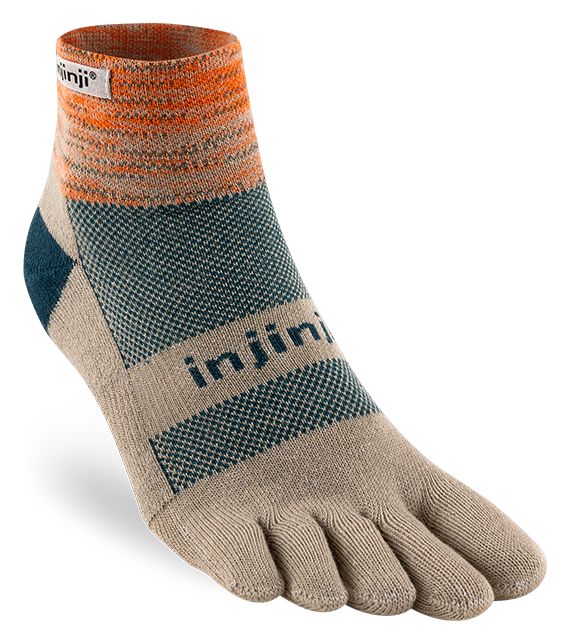 Injinji Trail Midweight Mini-Crew toe sock Dune