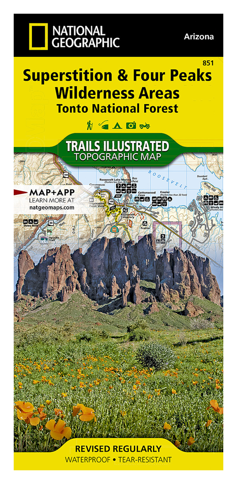 National Geographic Trails Illustrated map 851 Superstition and Four Peaks Wilderness Areas