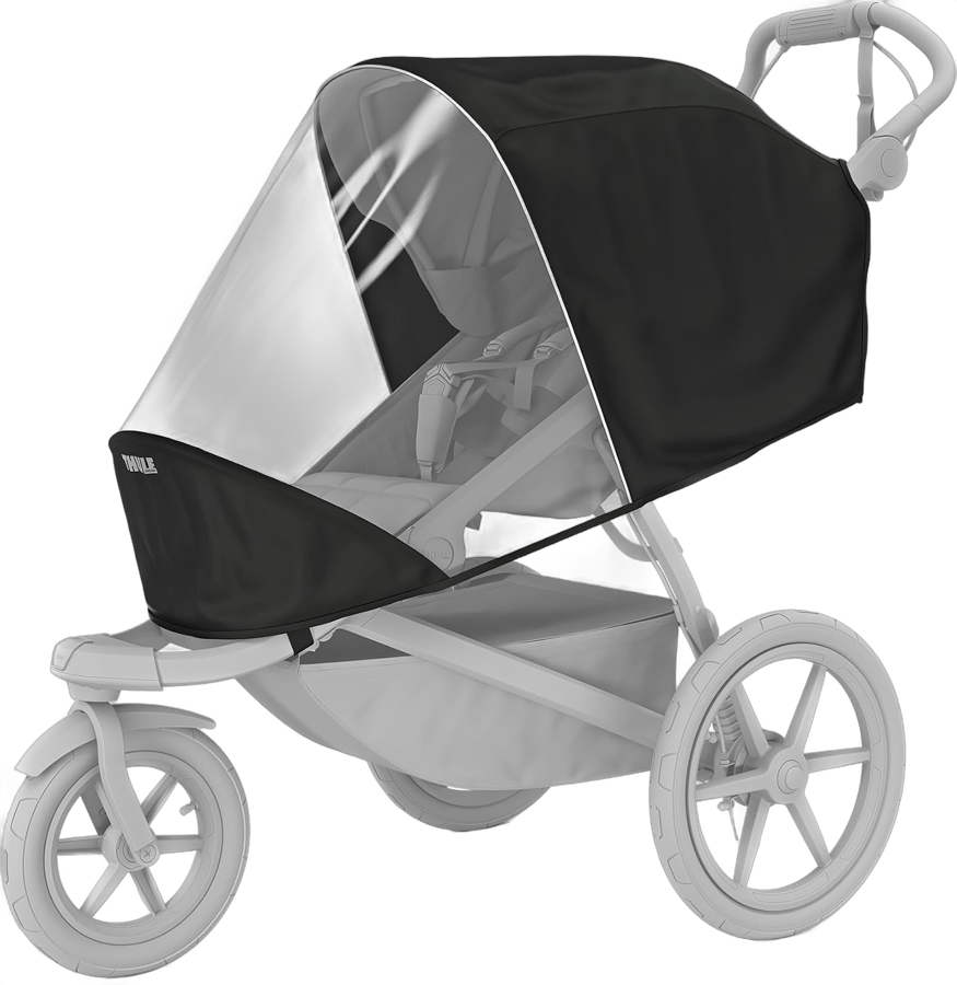 Thule Urban Glide 3 rain cover fitted on a jogging stroller